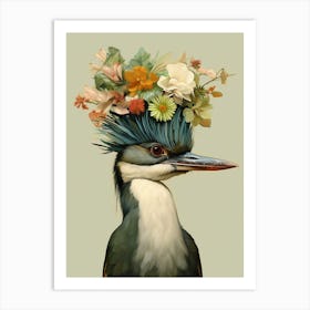 Bird With A Flower Crown Green Heron 3 Art Print