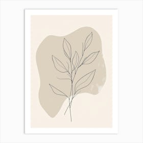 Line Drawing Of A Leaf 2 Art Print