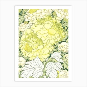 Sarah Bernhardt Peonies Yellow 2 Drawing Art Print