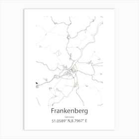 Frankenberg,Germany Minimalist Map Art Print