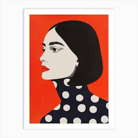 Polka Dot Woman Art Print