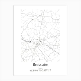 Bressuire,France Minimalist Map Art Print