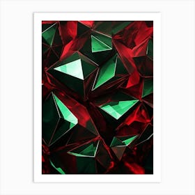 Abstract - Red Green Diamonds Art Print