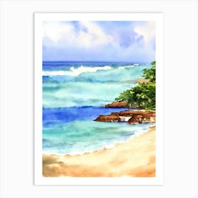 Bathsheba Beach, Barbados Watercolour Art Print