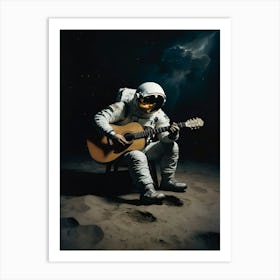 Nasa Astronaut Playing Guitar Art Print