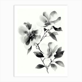 Ink Painted Flower Art Print