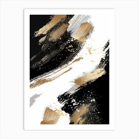 Abstract Gold And Black Painting 15 Art Print