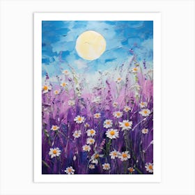 Moonlight Over Daisies Art Print