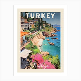 Antalya Turkey 3 Fauvist Painting  Travel Poster Art Print