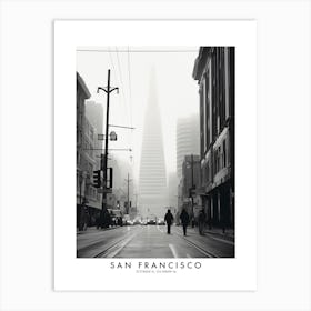 Poster Of San Francisco, Black And White Analogue Photograph 1 Art Print