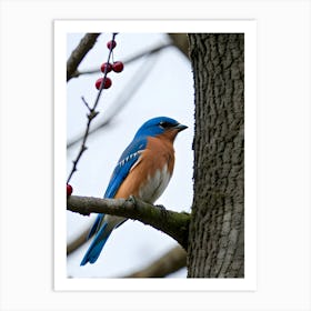 Eastern Bluebird-Reimagined 21 Art Print