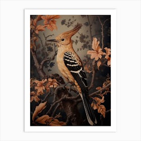 Dark And Moody Botanical Hoopoe 4 Art Print