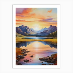 Sunset In The Mountains 10 Art Print