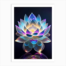 Lotus Flower, Buddhist Symbol Holographic 2 Art Print