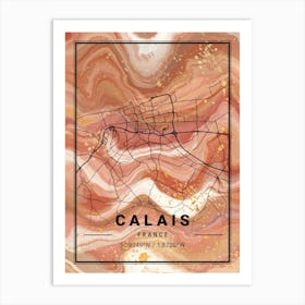 Calais Map Art Print