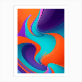 Abstract Colorful Waves Vertical Composition 49 Art Print