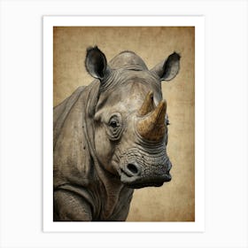 Rhino Canvas Print Art Print