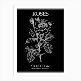 Roses Sketch 47 Poster Inverted Art Print