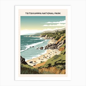Tsitsikamma National Park Midcentury Travel Poster Art Print