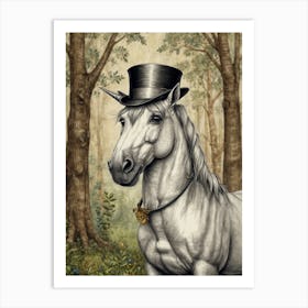 Unicorn In A Top Hat Art Print