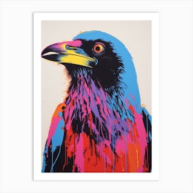Andy Warhol Style Bird Crow 2 Art Print