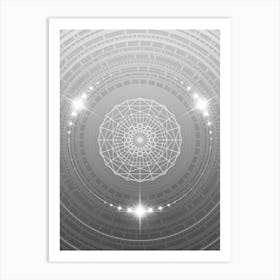 Geometric Glyph in White and Silver with Sparkle Array n.0075 Art Print