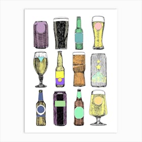 Beer Lover Illustration Art Print