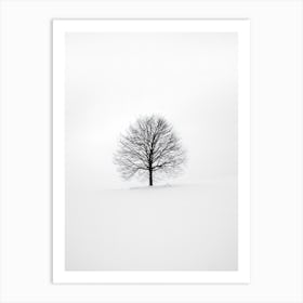 Minimalist Tree And Snow Art Print
