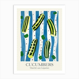 Marche Aux Legumes Cucumbers Summer Illustration 4 Art Print