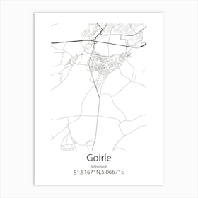 Goirle,Netherlands Minimalist Map Art Print