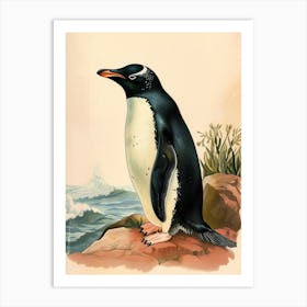 Adlie Penguin Sea Lion Island Vintage Botanical Painting 3 Art Print