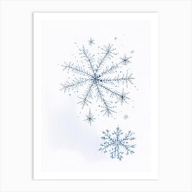 Frozen, Snowflakes, Pencil Illustration 2 Art Print