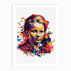 Marie Curie 02 Portrait WPAP Pop Art Art Print