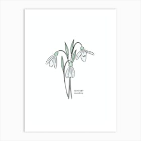 January Snowdrop Birth Flower 1 Art Print