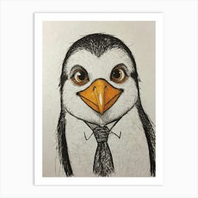 Penguin In A Suit Art Print