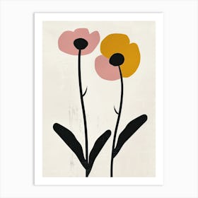 Kansas City Flower Market Boho Minimalist Style Art Print