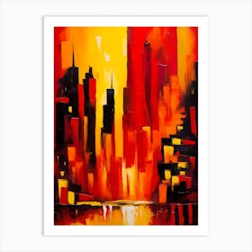 Orange Cityscape Art Print