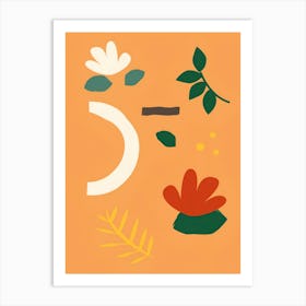 Abstract Flowers And Leaves Art Print