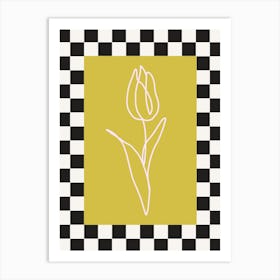 Modern Checkered Flower Poster  7 Art Print