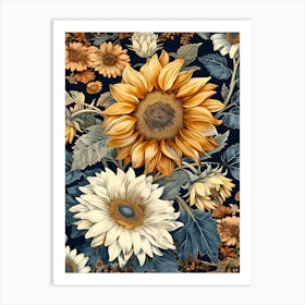 Sunflowers Wallpaper Art Print