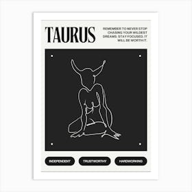 Taurus Zodiac Sign Art Print