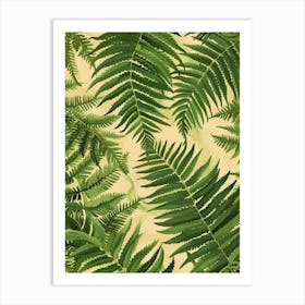 Pattern Poster Hares Foot Fern 4 Art Print