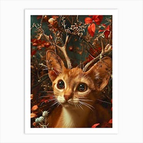 Cat With Antlers Art Print