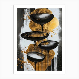 Gold And Black 77 Art Print