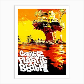 Plastic Beach gorillaz music band Art Print