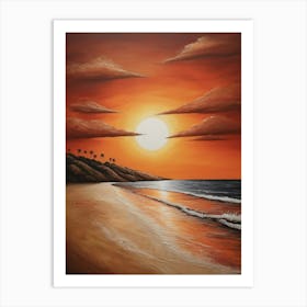 Sunset On The Beach 1 Art Print