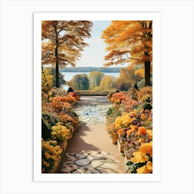 Versailles Gardens, France In Autumn Fall Illustration 0 Art Print