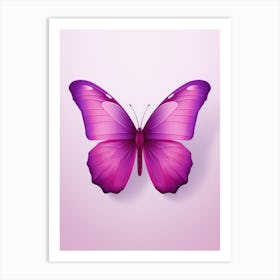 Pink Butterfly Vector Illustration Art Print