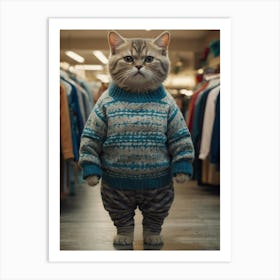 Cat In A Sweater 3 Art Print