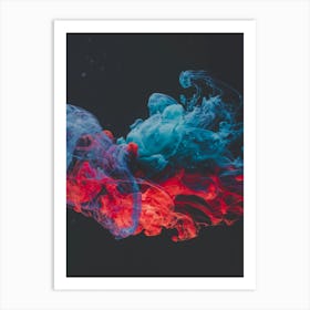 Ink On Black Background Art Print